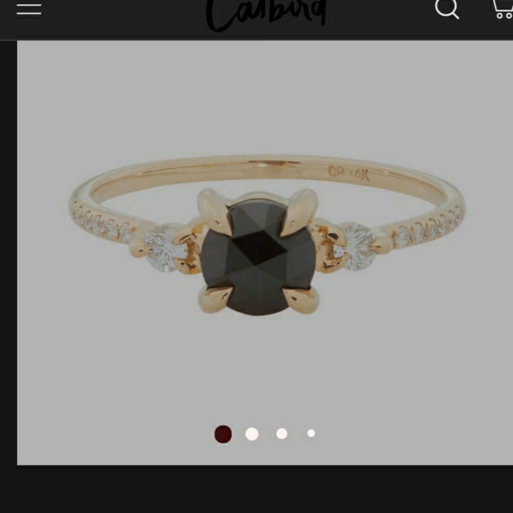 Cat Bird Black Diamond Engagement Ring